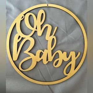 Wood ‘Oh Baby’ baby shower sign